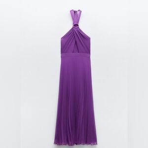NWT cut out pleated purple dress